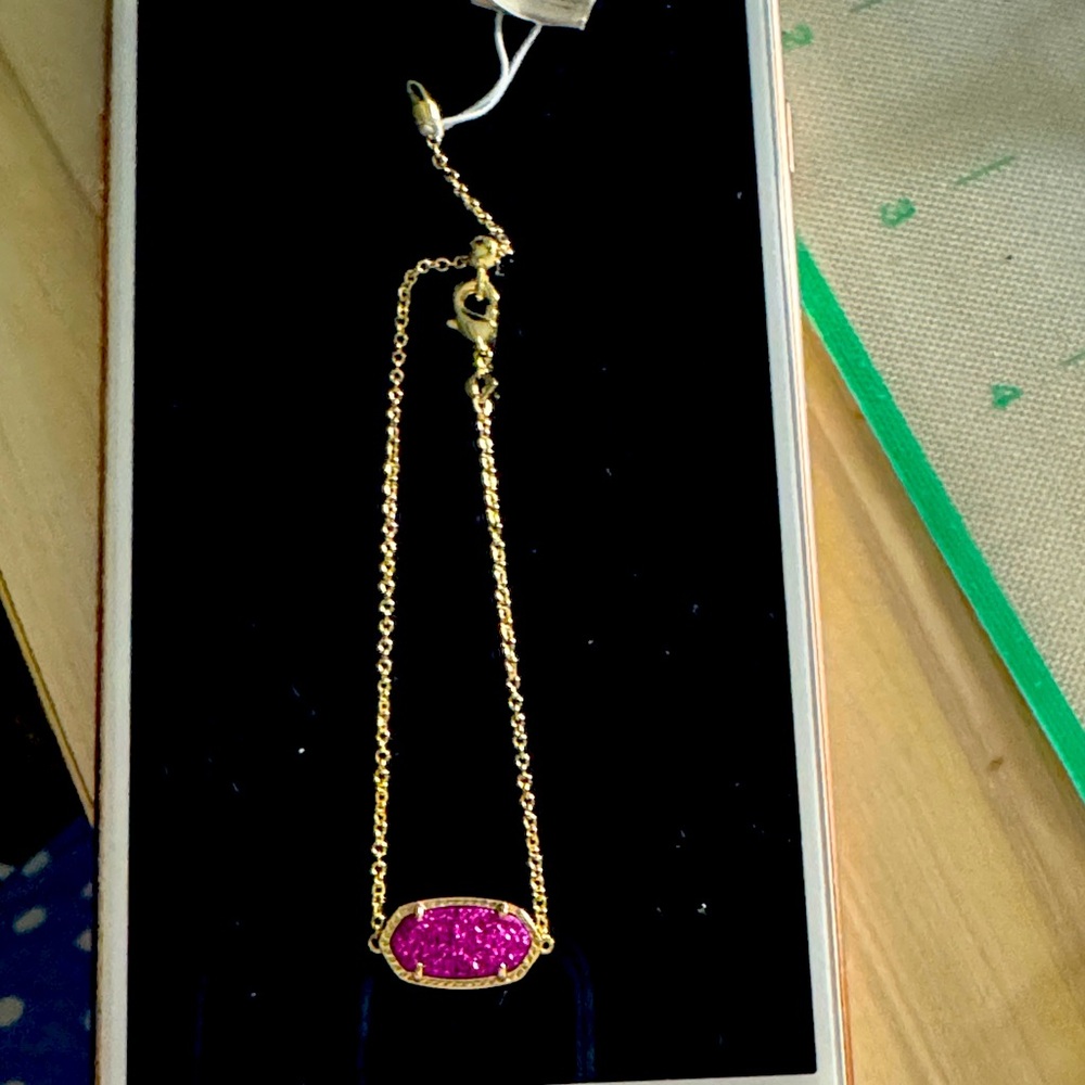 Kendra Scott Gold Bracelet with Pink Stone